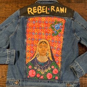 etsy painted denim jacket